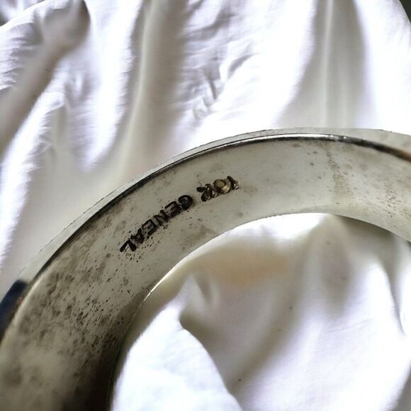 Vintage 10k White Gold Turkish Ring Sz 6.5 Ruby Emerald Sapphire 10mm Band 5.5g - Picture 5 of 16